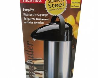 Thermos Stainless Steel Pump Pot Coffee Butler