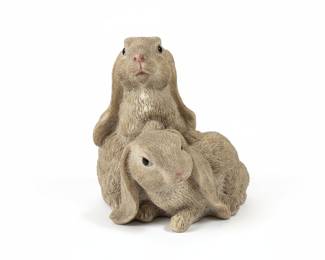 Mommy and Baby Bunny Resin Figurine Set