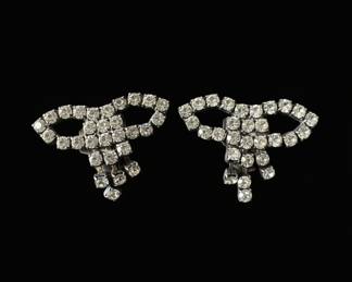 Rhinestone Bow Clip-on Earrings