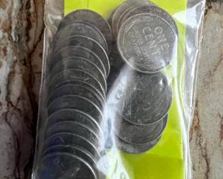 Quantity of 28 Steel Lincoln Cents