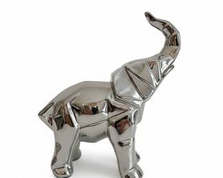 Geometric Ceramic Elephant Figurine