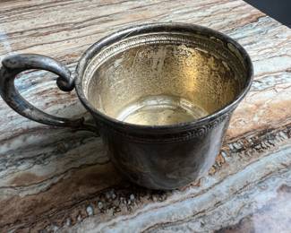 Sterling Silver Child's Cup with Decorative Banding