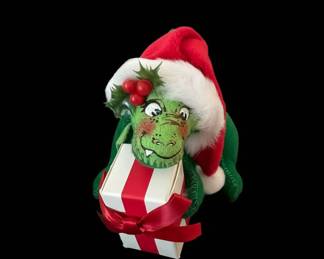 Plush Grinch with Santa Hat and Gift
