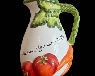 Certified International Judy Phipps "Vitamins, Vigor and Vitality" Pitcher