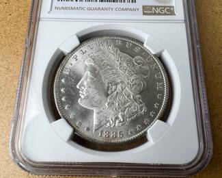 1885 Morgan Silver Dollar, NGC MS 64