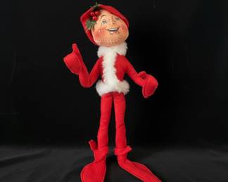 Vintage Annalee Mobilitee Dolls 14" Traditional Red Elf