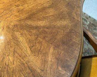 Vintage Walnut and Burl Wood Dining Set with Upholstered Chairs