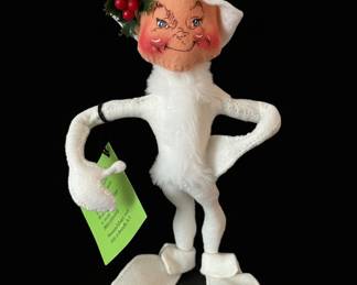 Annalee Mobilitee Dolls "White Christmas Elf" Plush Figure