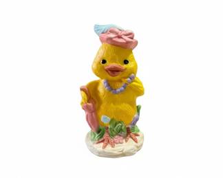Easter Chick Figurine with Umbrella and Necklace