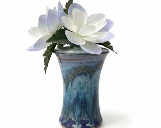 Studio Pottery Vase with Drip Glaze
