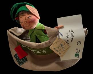 Annalee Dolls "Santa's Helper" Elf Peeking from Sack