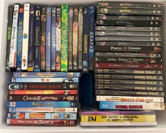 Collection of DVDs and Blu-rays