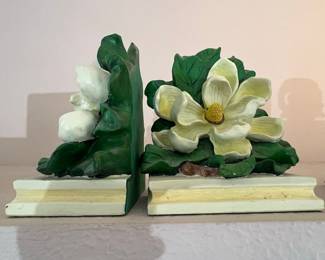 Magnolia Blossom Resin Bookends