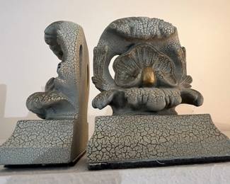 Art Deco Style Gilded Seashell Bookends