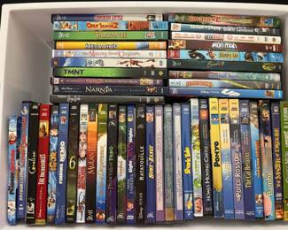 Collection of DVDs and Blu-rays