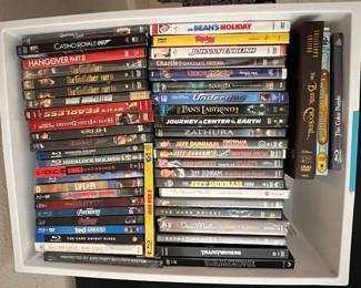 Collection of DVDs and Blu-rays