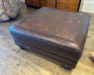 Leather ottoman