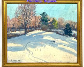 Lot 1062 G NATALE Winter Landscape Painting. Signed.