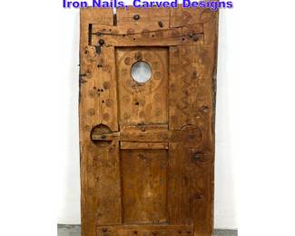 Lot 901 Moroccan Berber Door, Handcrafted, Iron Nails, Carved Designs