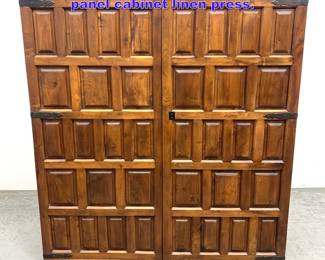 Lot 1139 Large Belgium brutalist raisedpanel cabinet linen press. 