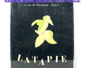 Lot 718 LaTAPIE 1968 Exhibition Poster. GALERIE HENRI BENEZIT, Paris. Framed. 