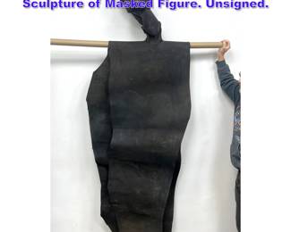 Lot 894 Very Large Rosenberg Leather Sculpture of Masked Figure. Unsigned.