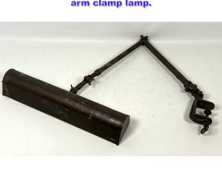 Lot 603 Industrial articulating task swing arm clamp lamp. 