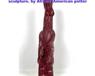 Lot 755 Malcolm Mobutu Smith Pottery vase sculpture. by African American potter 