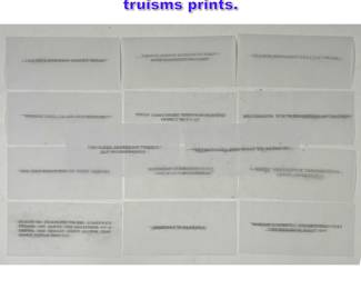 Lot 861 14 Jenny Holzer vellum truisms prints. 
