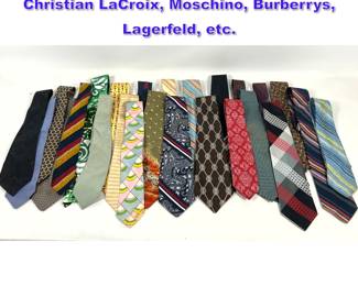 Lot 993 25pc Vintage Ties. Missoni, Christian LaCroix, Moschino, Burberrys, Lagerfeld, etc. 