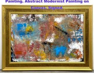 Lot 916 DENNIS SAKELSON Original Painting. Abstract Modernist Painting on Canvas. Signed. 