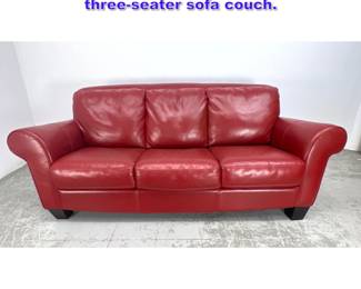 Lot 884 Chateau d Ax red Italian leather threeseater sofa couch. 