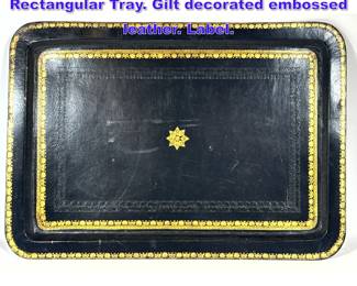 Lot 1078 MAITLAND SMITH Large Rectangular Tray. Gilt decorated embossed leather. Label. 