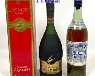 Lot 1172 2 Bottle Cognac. Remy Martin and J. F. Martell