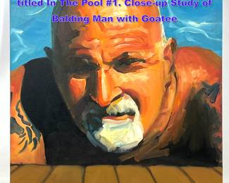 Lot 696 Alexei Biryukoff portrait painting, titled In The Pool 1. Closeup Study of Balding Man with Goatee