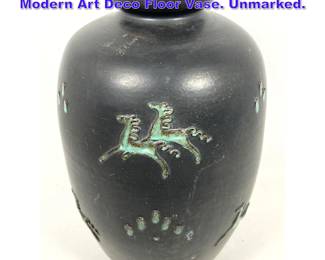 Lot 602 Large IUgo Zaccagnini talian Modern Art Deco Floor Vase. Unmarked.