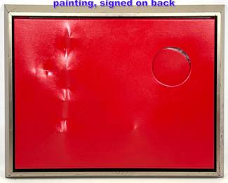 Lot 705 Burke Dimensional abstract painting, signed on back