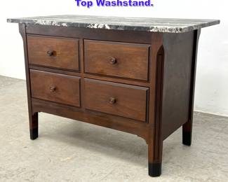 Lot 1155 Antique English Mahogany, Marble Top Washstand. 