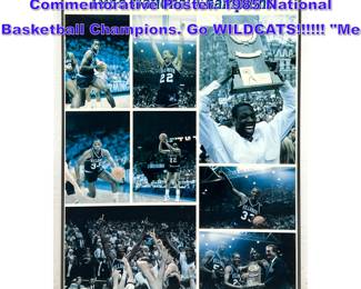 Lot 962 VILLANOVA UNIVERSITY Commemorative Poster. 1985 National Basketball Champions. Go WILDCATS Me