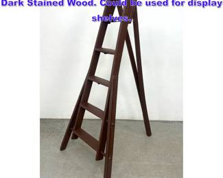 Lot 896 A Frame Folding Library Ladder. Dark Stained Wood. Could be used for display shelves. 