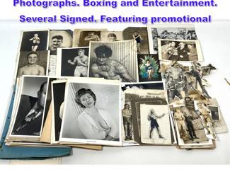 Lot 1033 Large Lot Ephemera and Photographs. Boxing and Entertainment. Several Signed. Featuring promotional 
