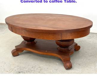 Lot 1137 Antique empire style Table Converted to coffee Table. 