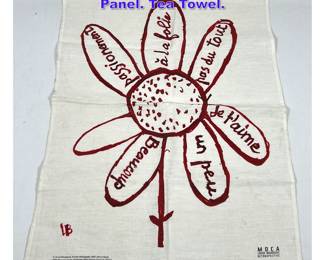 Lot 844 Louise Bourgeois Printed Linen Panel. Tea Towel. 