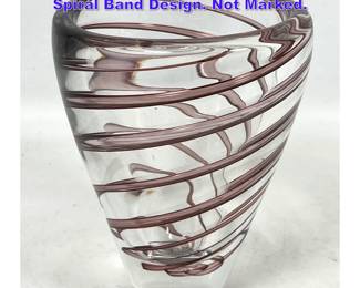Lot 782 Studio Art Glass Conical Form Vase. Spiral Band Design. Not Marked. 
