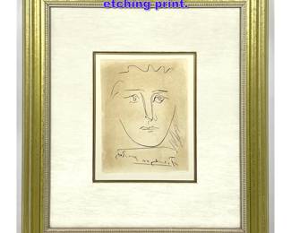 Lot 717 After Pablo Picasso poor Robbie etching print. 