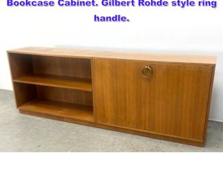 Lot 814 Mid Century Modern Art Deco Style Bookcase Cabinet. Gilbert Rohde style ring handle. 