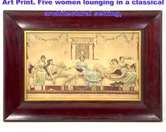 Lot 1050 W. Reynolds Stephen Interlude Art Print. Five women lounging in a classical architectural setting,
