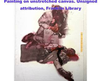 Lot 1046 BERNARD Bernie FUCHS Original Painting on unstretched canvas. Unsigned attribution, Franklin Library