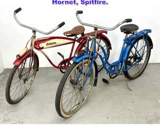 Lot 1162 2 Vintage Schwinn Bicycle Bikes. Hornet, Spitfire.