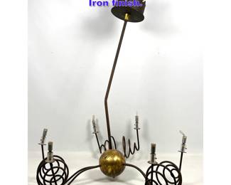 Lot 903 Artistic Modern Chandelier Gilt and Iron finish. 